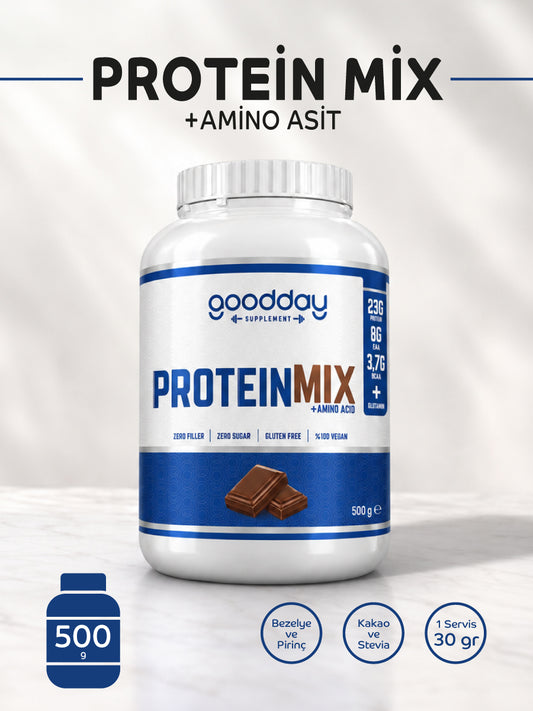 PROTEİN MİX+ AMİNO ASİT 500GR SPORCU BESİNİ