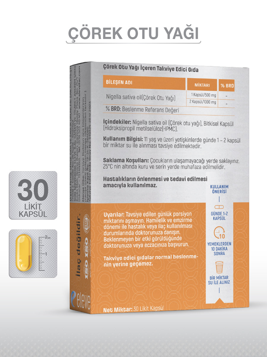 ÇÖREK OTU YAĞI 30 LİKİT KAPSÜL