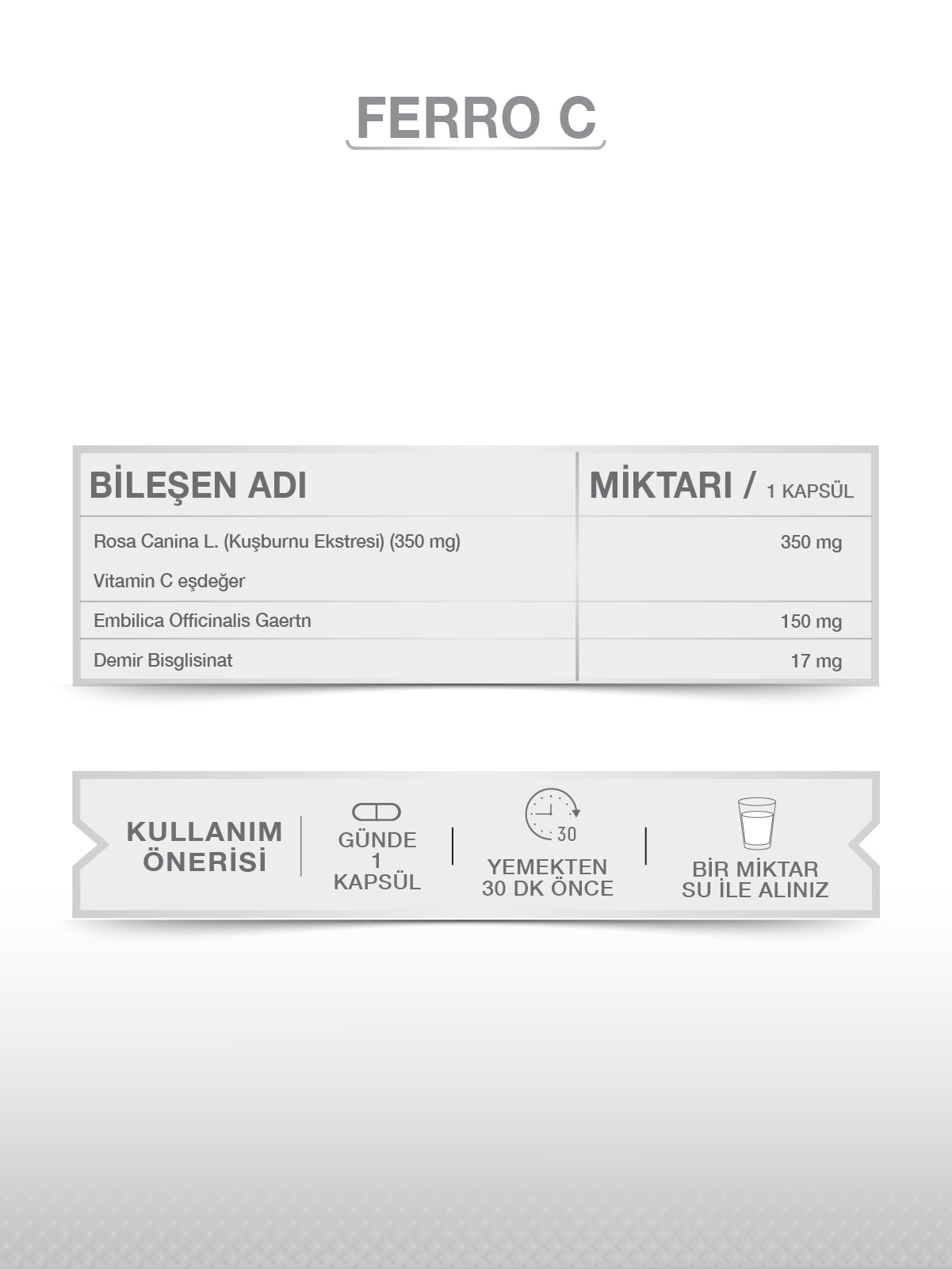 GOODDAY FERRO' C 60 KAPSÜL TAKVİYE EDİCİ GIDA