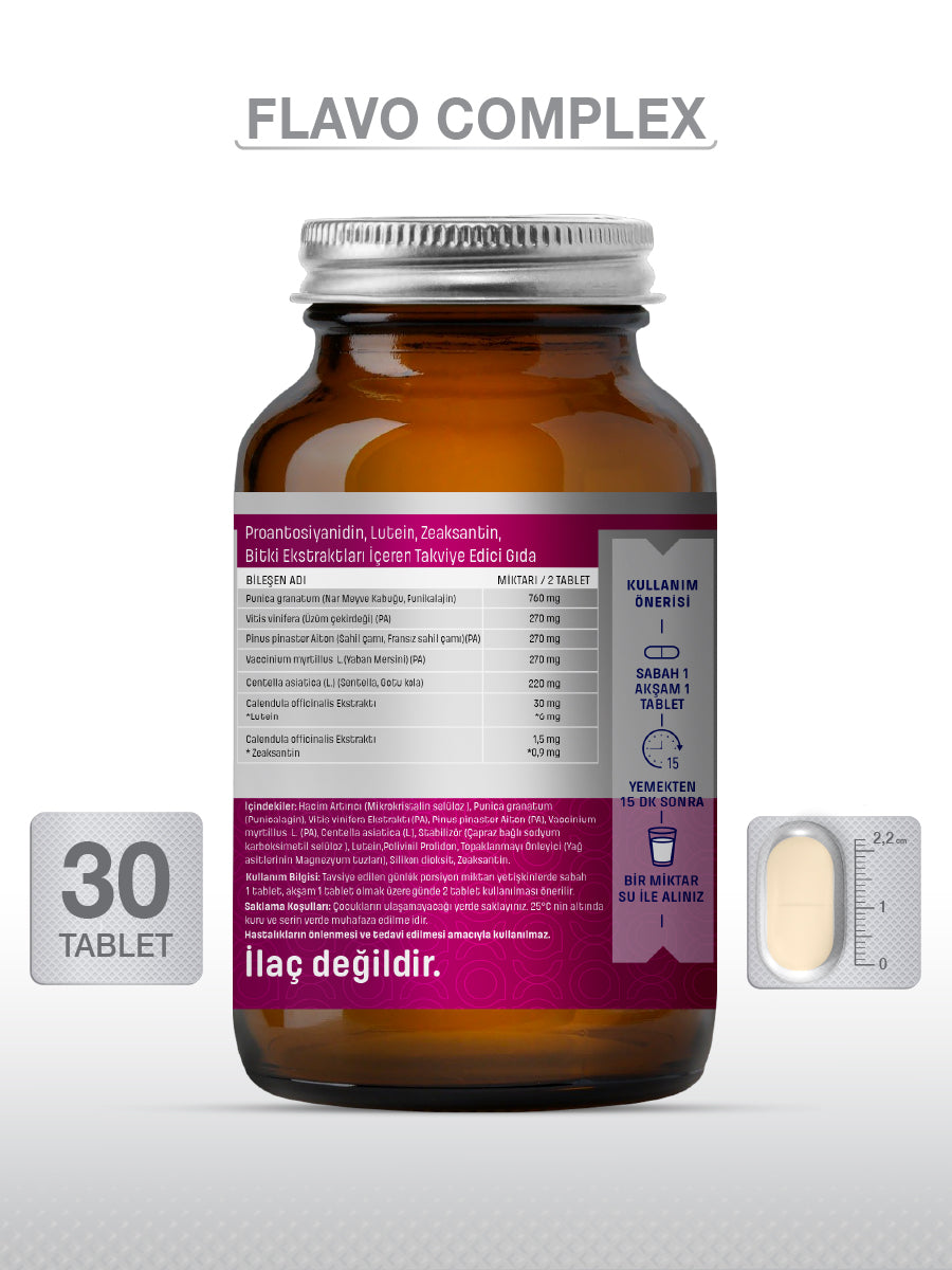 FLAVO COMPLEX 60 TABLET TAKVİYE EDİCİ GIDA
