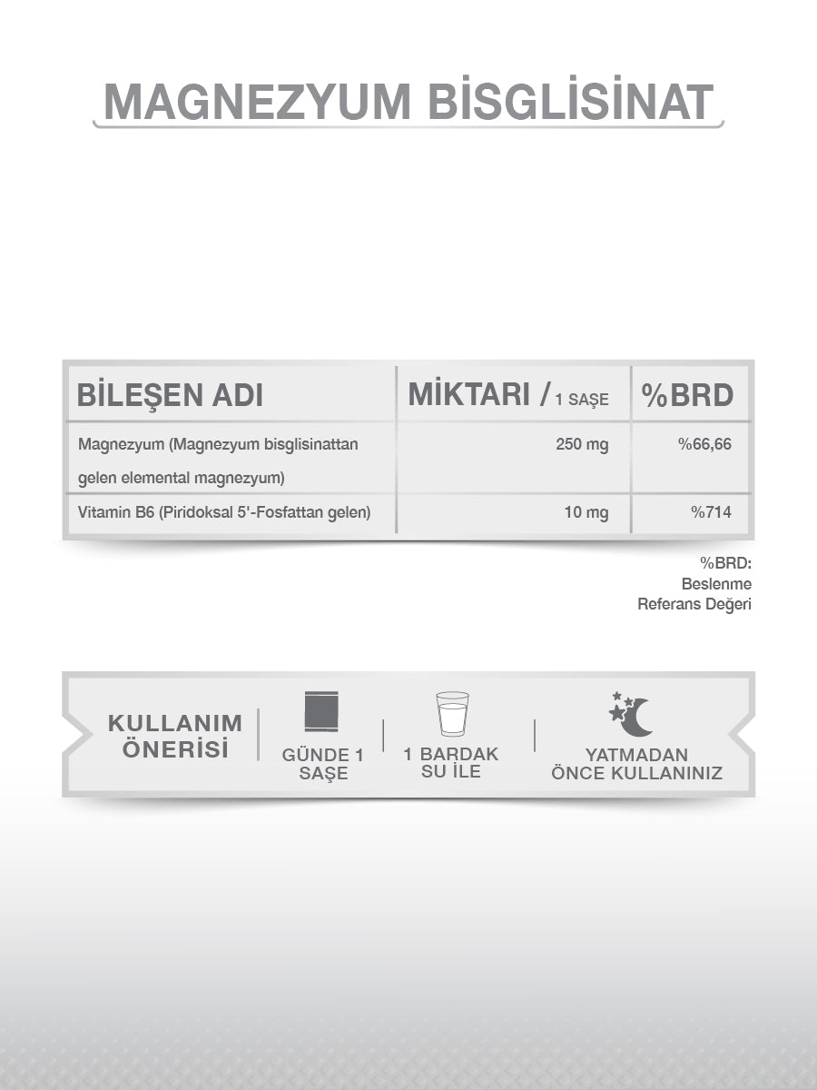 GOODDAY MAGNESIUM PLUS G (Mg. BİSGLİSİNAT) & P5P 30 SAŞE