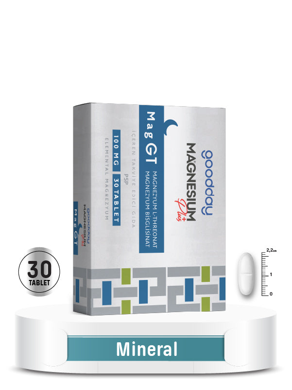 MAGNESIUM PLUS GT (MAGNEZYUM BİSGLİSİNAT - L-TREONAT) & P5P 30 TABLET