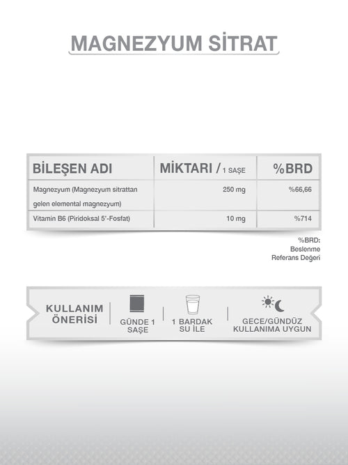 GOODDAY MAGNESIUM PLUS S (Mg. SİTRAT) & P5P 30 Saşe
