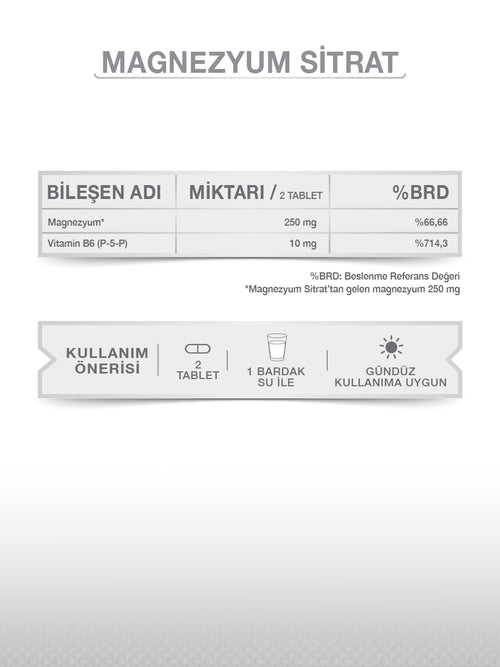 GOODDAY MAGNESIUM PLUS S (Mg. SİTRAT) & P5P 30 TABLET