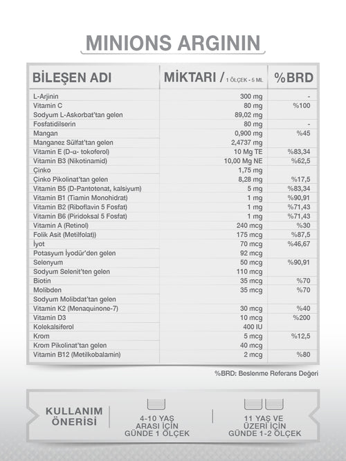MİNİONS ARJİNİN 150 ML