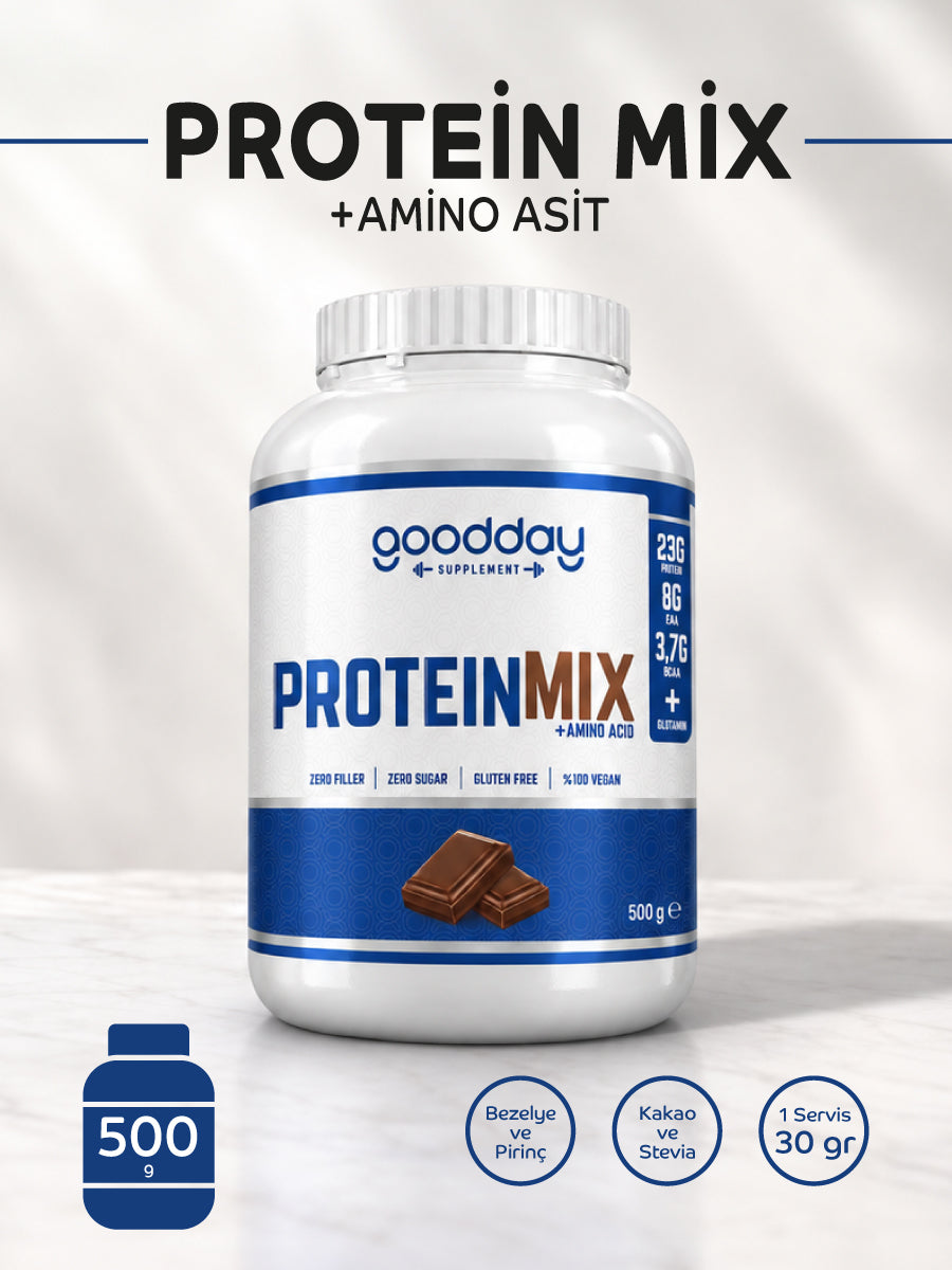 PROTEİN MİX+ AMİNO ASİT 500GR SPORCU BESİNİ