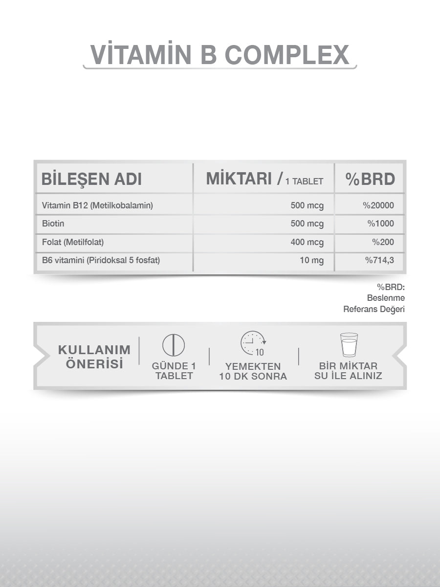VİTAMİN B COMPLEX 60 TABLET